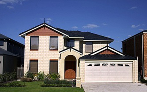 Cream Colour Garage Door with Decorative Windows