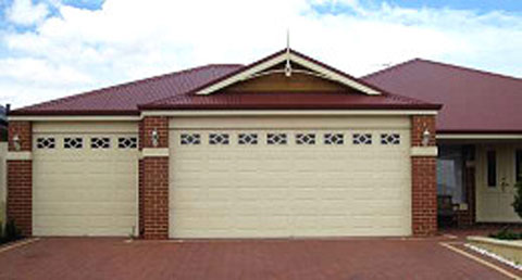 Cream Garage Door with Decorative Windows